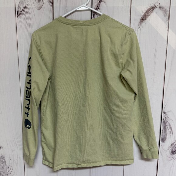 Carhartt Loose Fit Long Sleeve Shirt Women’s Medium Green Logo EUC - Picture 4 of 10